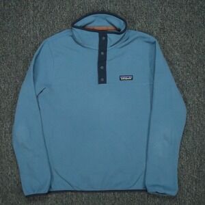 Patagonia Pullover Womens Medium Woolly Blue Micro D Snap-T Pullover Lightweight